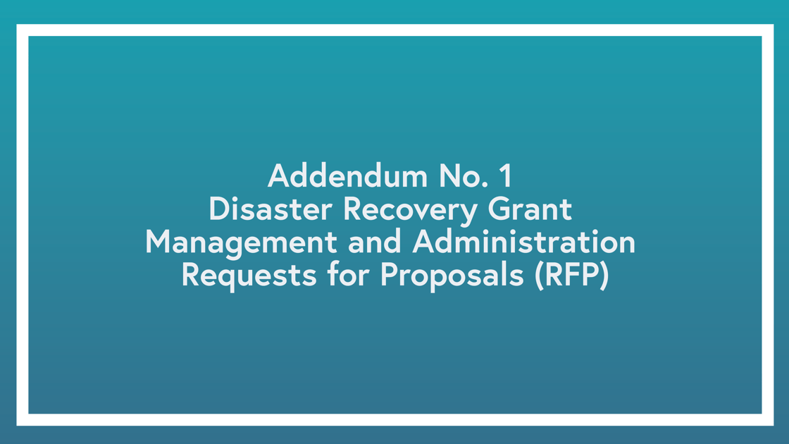 Disaster Recovery Grant Management & Administration