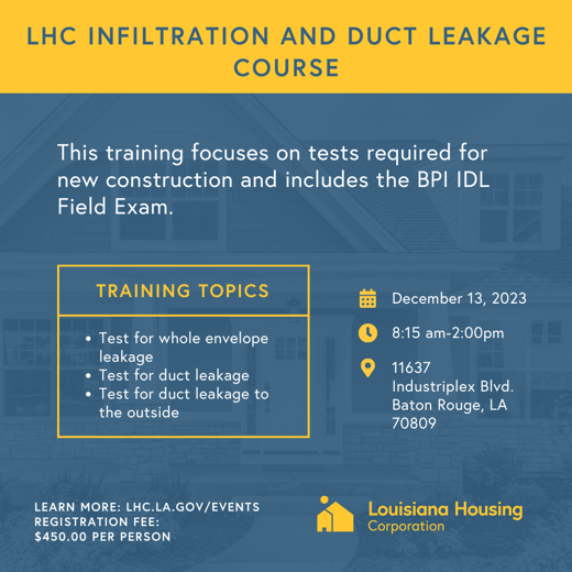 LHC Infiltration and Duct Leakage Course-1