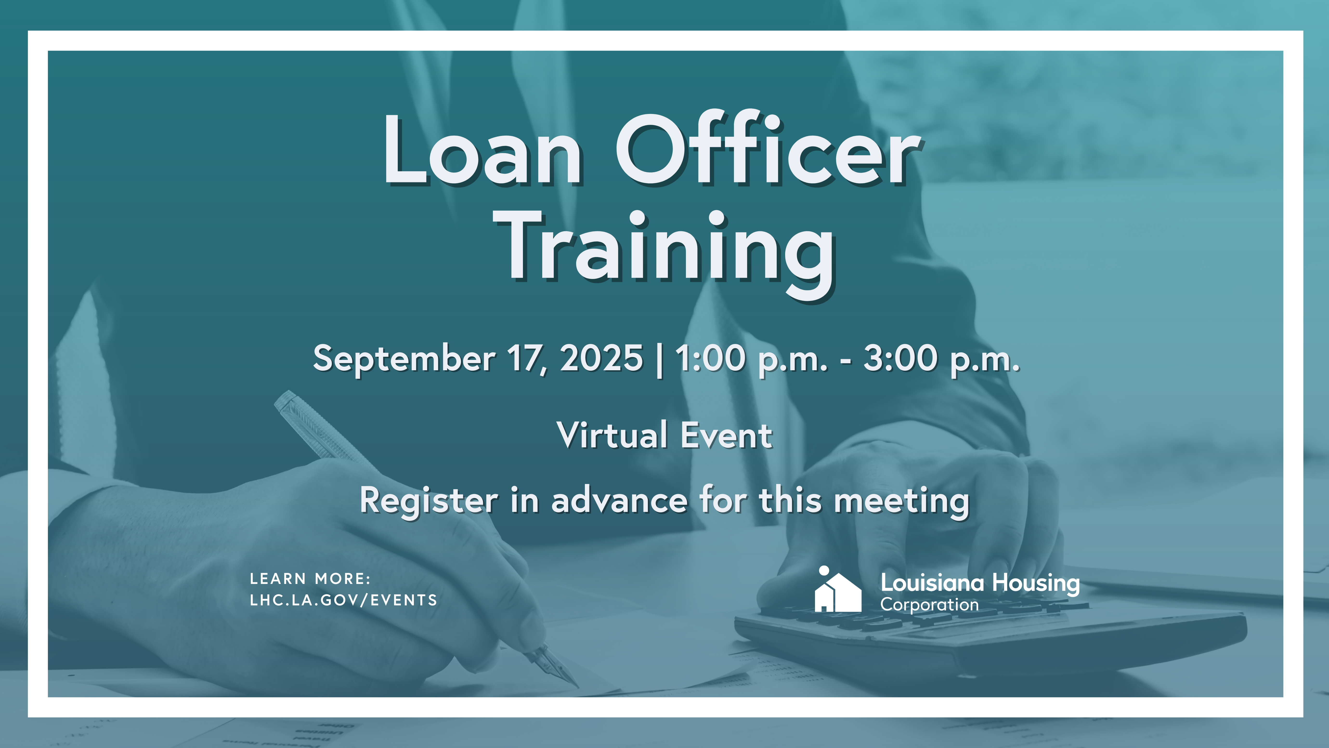 Loan Officer Training happening on September 17