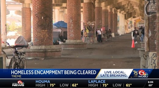 wdsu homelessness encapment clearing
